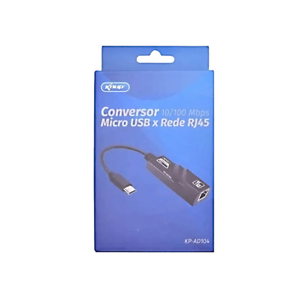 Adaptador Micro Usb V8 Para Rede Rj45 (Placa De Rede Usb) Knup KP-AD104