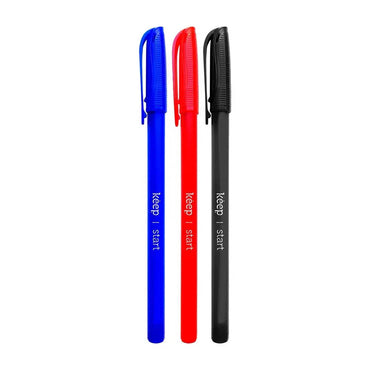 Caneta Esferográfica Keep Ponta Media 1.0mm 3 Cores Blister c/ 3 Unidades - EI095