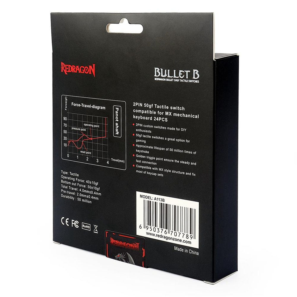 Kit Com 24 Switches Para Teclado Mecanico Redragon Bullet B - A113B