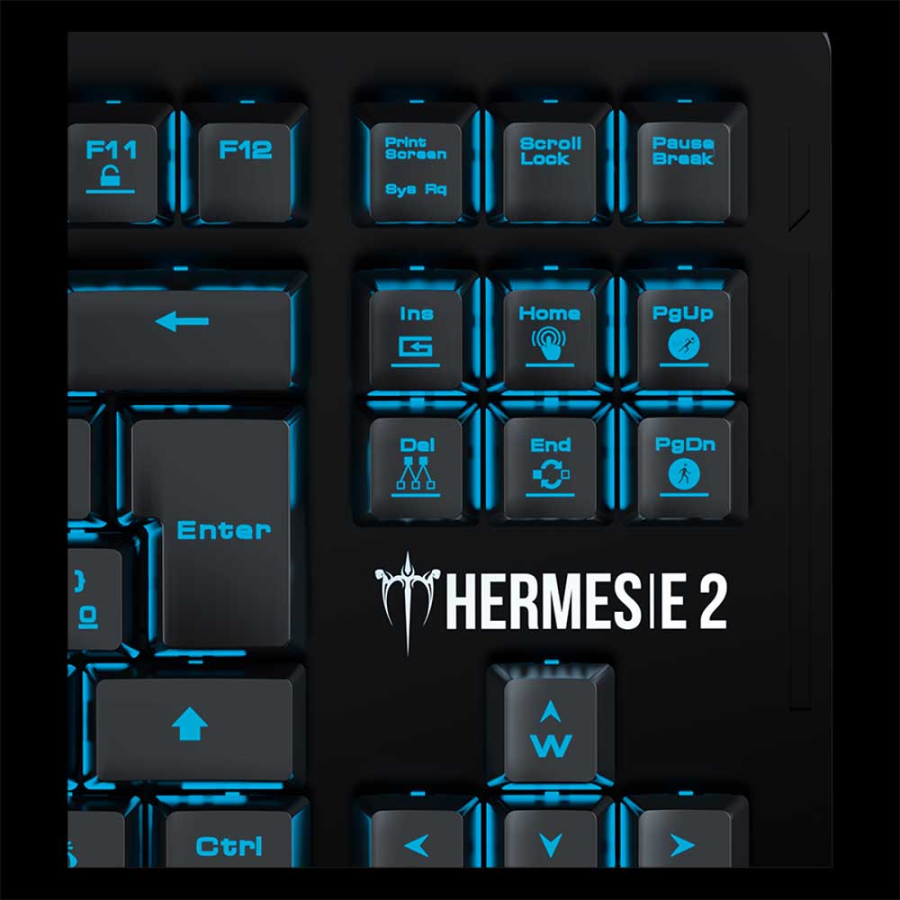 Teclado Gamer Mecanico Gamdias Led Azul Preto - HERMES E2 BLUE (BR/RED)