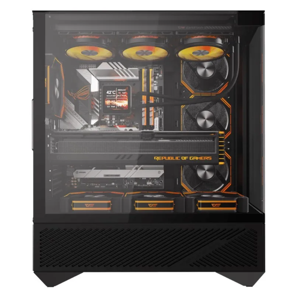 Gabinete Gamer Darkflash Mid Tower Atx DY460 Preto Com Lateral e Frente em Vidro Temperado ARGB - DY460 ARGB Black