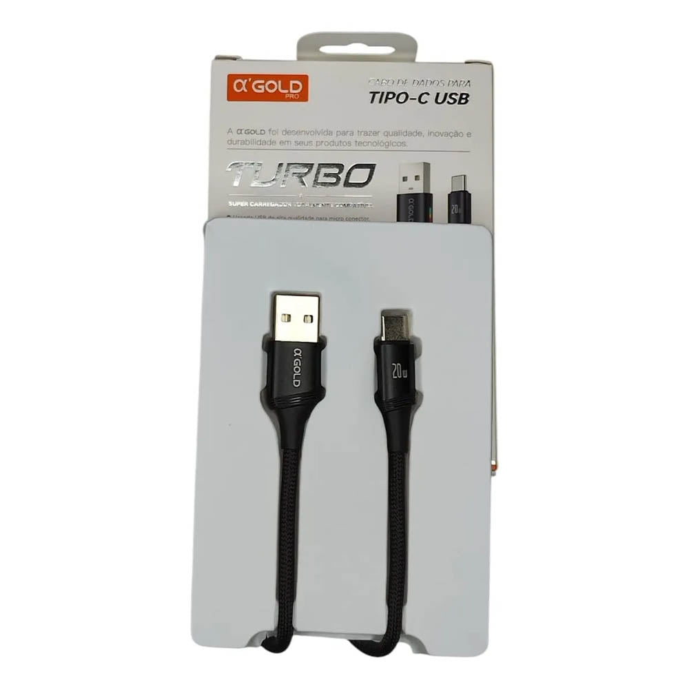 Cabo de Dados USB Tipo C 1m 20w aGold - CB78-3