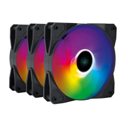 Kit 3x Cooler Fan Para Gabinete Vinik V.Ring 5.0 Full Blade Led Color Preto 120mm - FBLADEX3