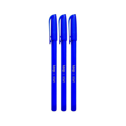 Caneta Esferográfica Keep Ponta Media 1.0mm Azul Blister C/ 3 Unidades - EI158