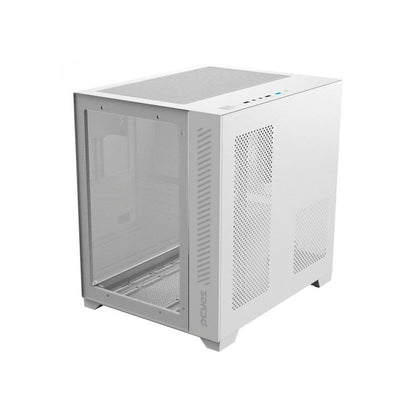 Gabinete Gamer PCYes Mid Tower Forcefield Branco Com Lateral e Frente em Vidro Temperado - GFFWGP