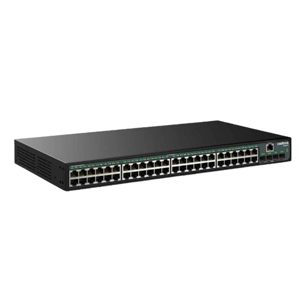 Switch 48 Portas Gigabit 10/100/1000 Mbps + 4 Gbic SFP Intelbras Gerenciavel - S2352G-B - 4760112