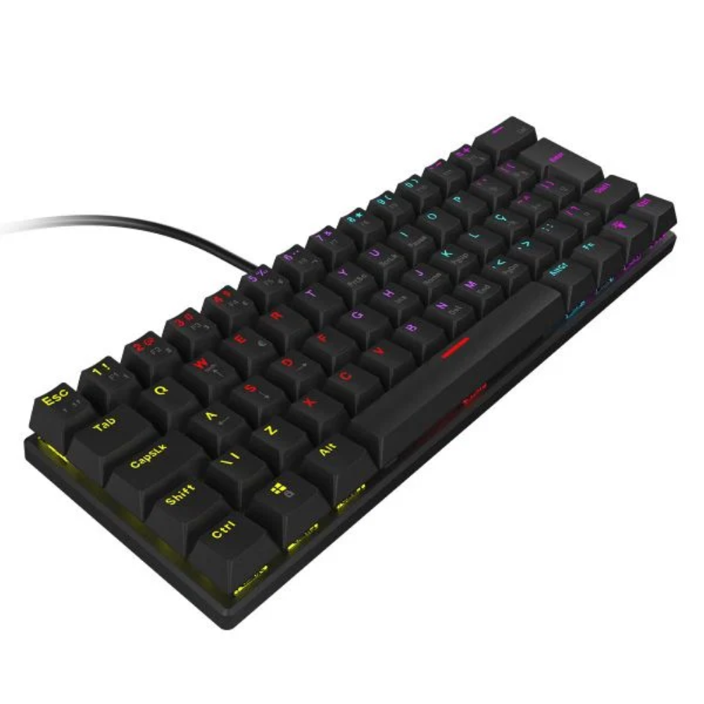 Teclado Gamer Mecanico Vinik 60% Usb RGB Rainbow Switch Red Anti Ghost Anihi Black - ANIHIBKRD