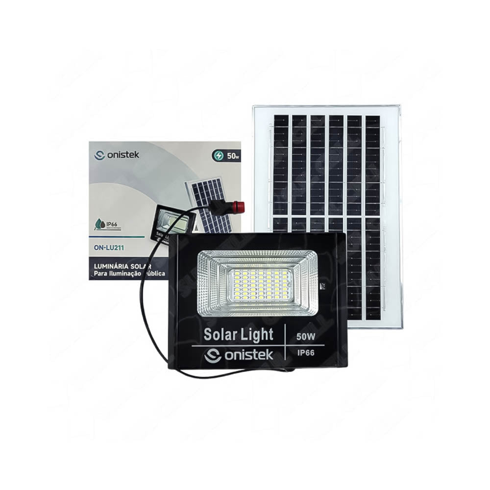 Luminária Led C/ Painel de Carregamento Solar IP66 50W Onistek - ON-LU211