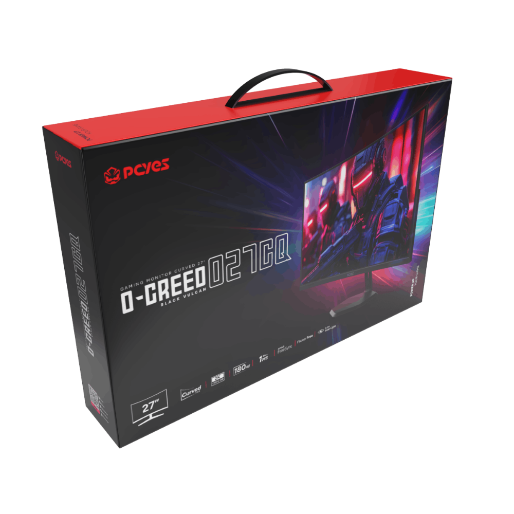 Monitor Gamer Curvo Led 27" Pols PCYes O-Creed  O27CQ QHD VA 180Hz 1Ms Hdmi Vga Preto - PMGO27CQ180BV