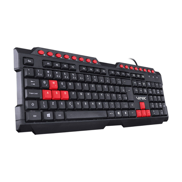 Teclado Gamer Vinik Vx Gaming Dragon V2 Abnt2 Preto com Vermelho - Gt100