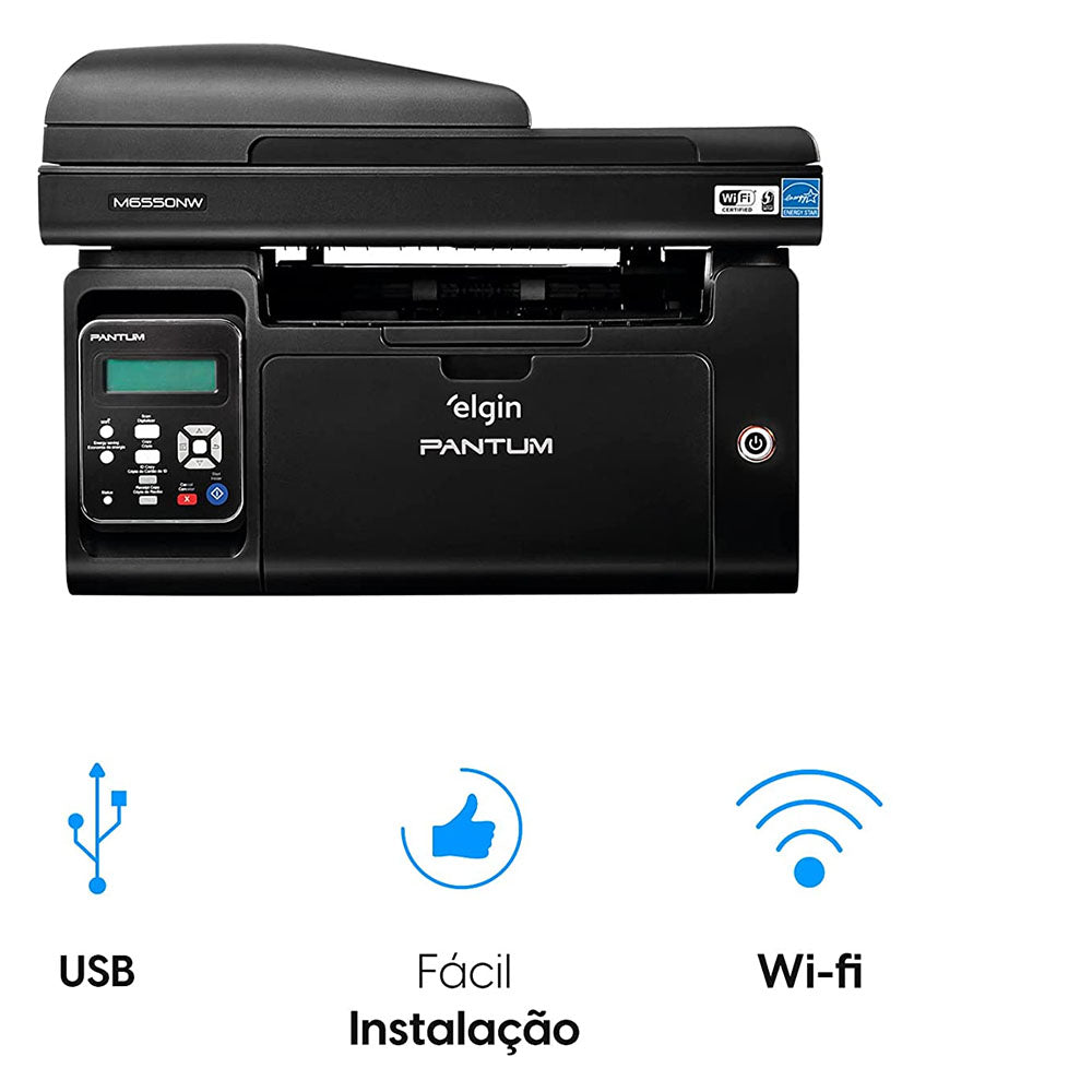 Impressora Multifuncional Laser Mono Elgin Pantum M6550NW - Wifi - Preta 110v - OPENBOX