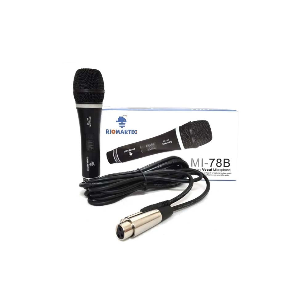 Microfone Com Fio Dinâmico Riomartec MI-78B