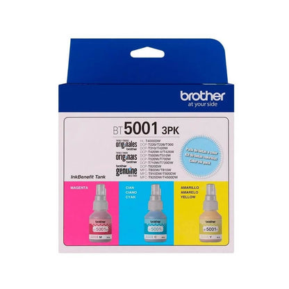 Kit de Refil De Tinta Brother BT5001 - Ciano Amarelo e Magenta - BT50013PK
