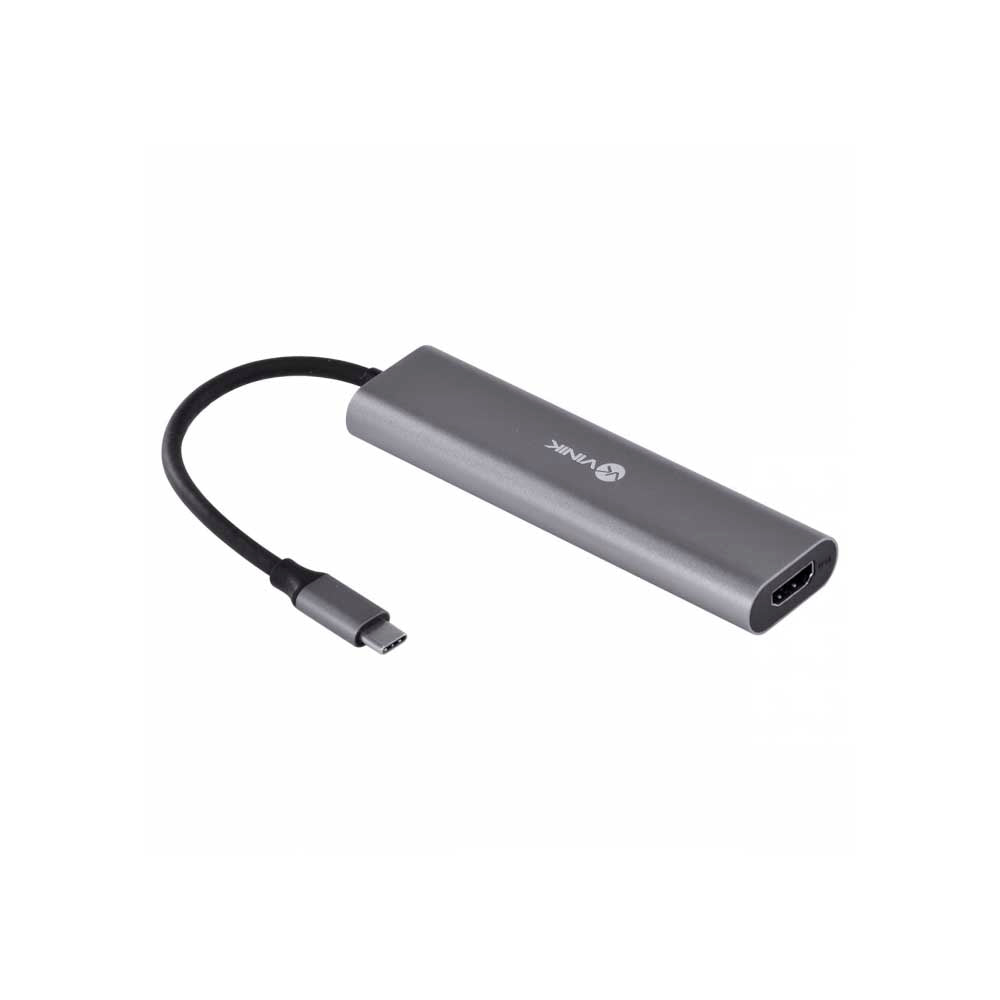 Hub Tipo C 2 Portas Usb + HDMI + Power Delivery 60w Vinik Preto - HC-4