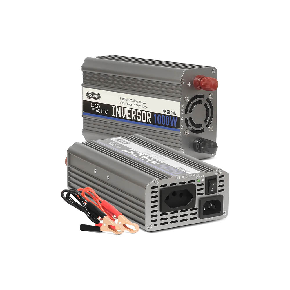 Conversor Inversor de Tensão Veicular 1000w 12v p/ 110v Knup - KP-590 Truedata