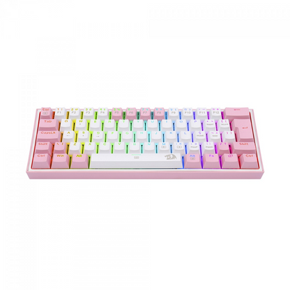 Teclado Gamer Mecânico Redragon Fizz Sakura Lollipop Branco Switch Blue - K617-RGB-WP