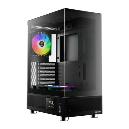 Gabinete Gamer Gamdias Mid Tower Atlas E1 Preto Com Lateral em Vidro Temperado +3 Fans ARGB