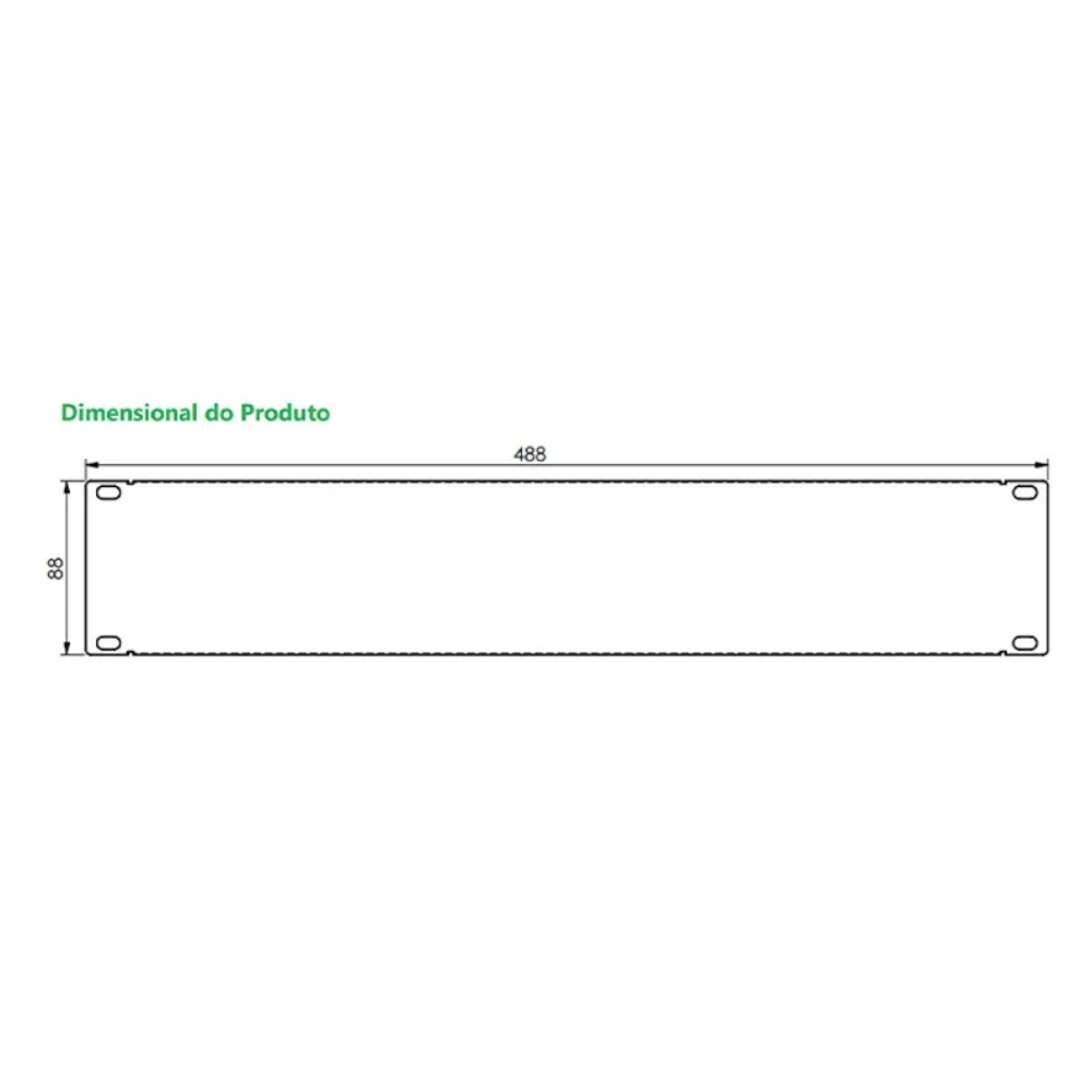 Conjunto Frente Falsa Para Rack Intelbras 2U 19 Pols FF2U - Kit C/ 5 Unids - 4770083