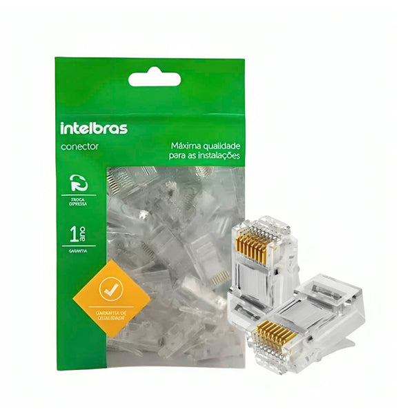 Conector Macho Rj45 Cat5e Conex 1000 Intelbras (Caixa com 50) -  4568020