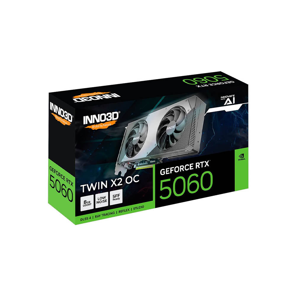 Placa De Video Inno3d Nvidia Geforce Twin X2 OC RTX 5060 8gb GDDR7 128bits 3x Displayport 1x Hdmi White - N50602-08D7X Truedata