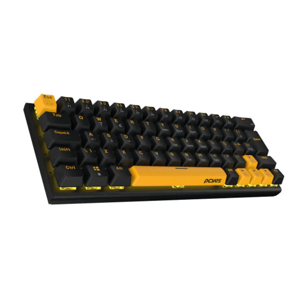Teclado Gamer Mecanico PCYes 60% Usb A / Tipo C Switch Red Anti Ghost Kuromori Black Voyager Edition - KMVY60RD