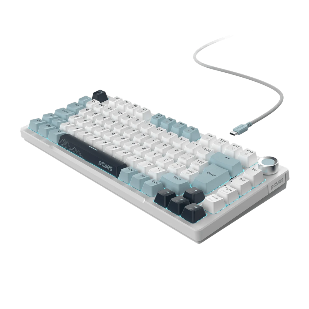 Teclado Gamer Mecanico PCYes Arkeum 75% Switch Blue Summit Edition Azul / Branco - AKSM75BBR