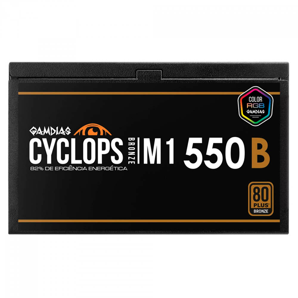 Fonte Real Atx 550w Gamdias Cyclops 80 Plus Bronze PFC Ativo Atx 2.31 - M1-550B
