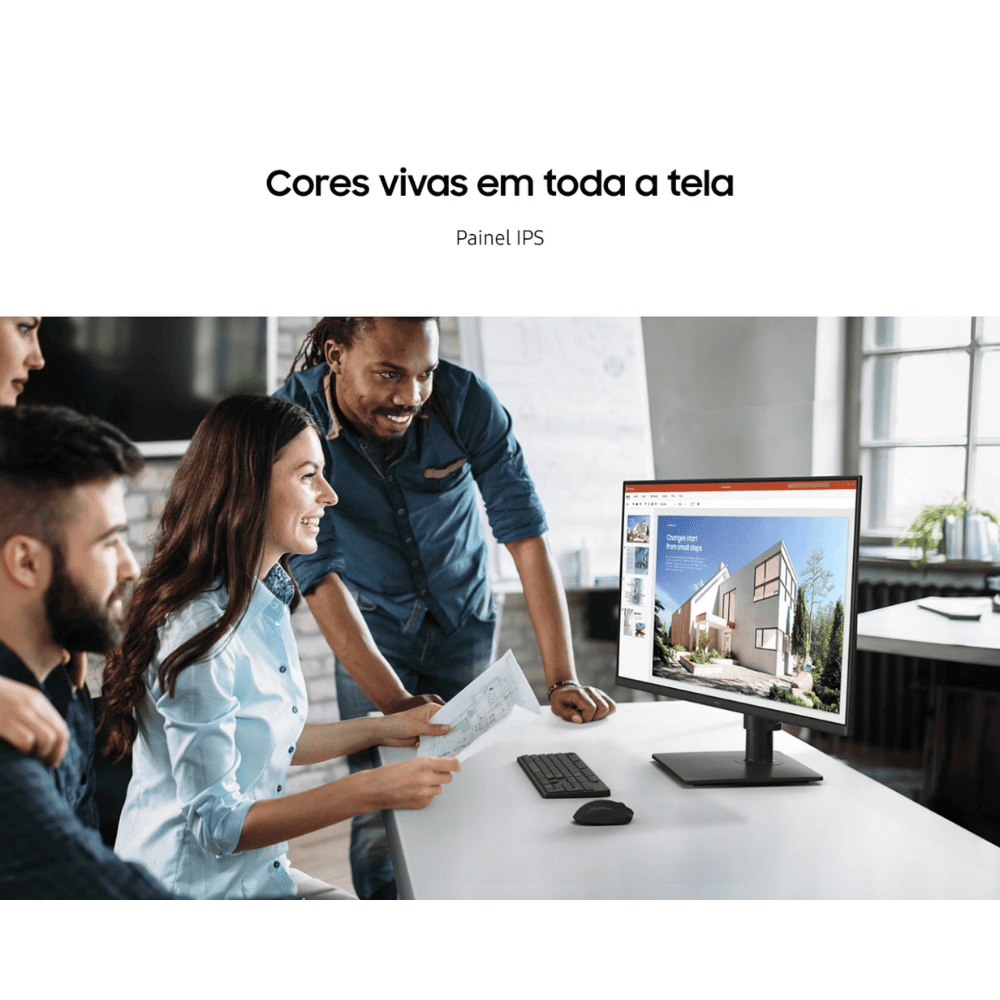 Monitor Gamer Led 24 Pols Samsung S4 Essential Full Hd IPS 1920 x 1080 100Hz Hdmi Displayport - LS24D400GALMZD