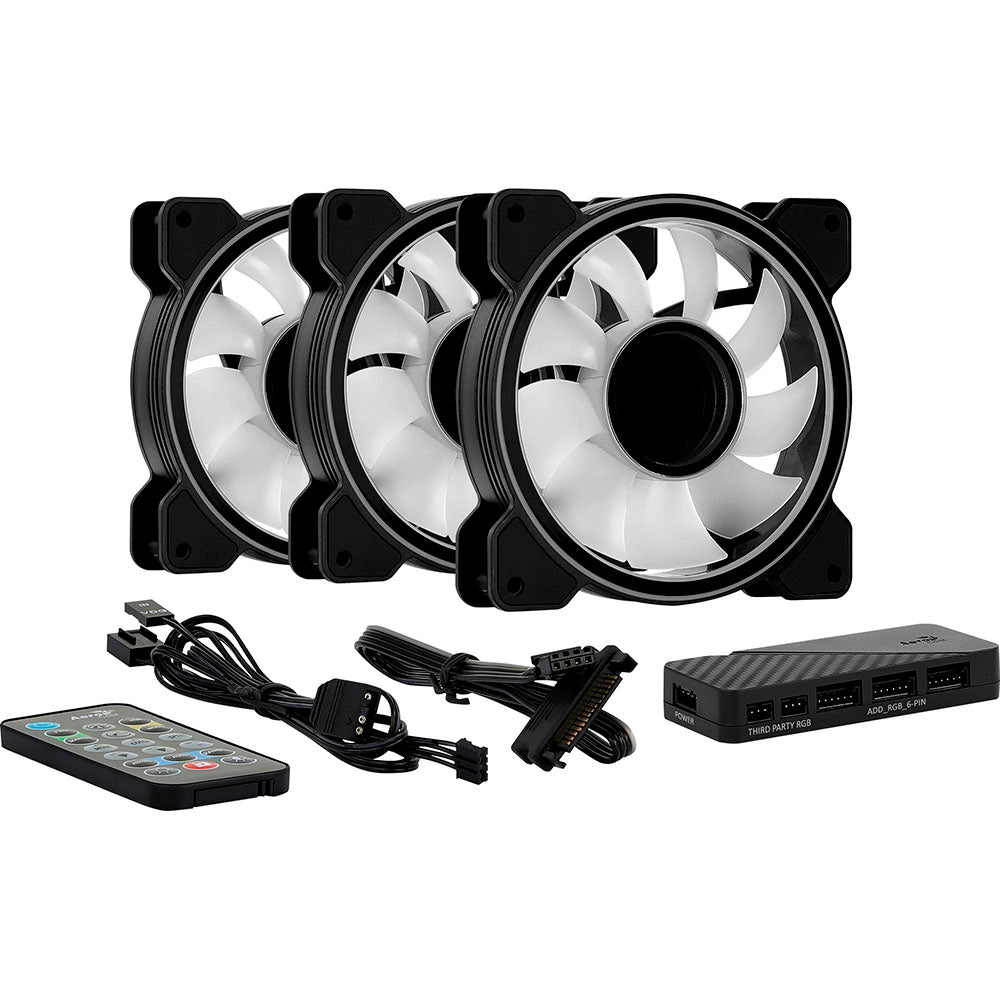 Kit 3x Cooler Fan Para Gabinete Aerocool Mirage 12 Pro FRGB 120mm + Controladora - 73848
