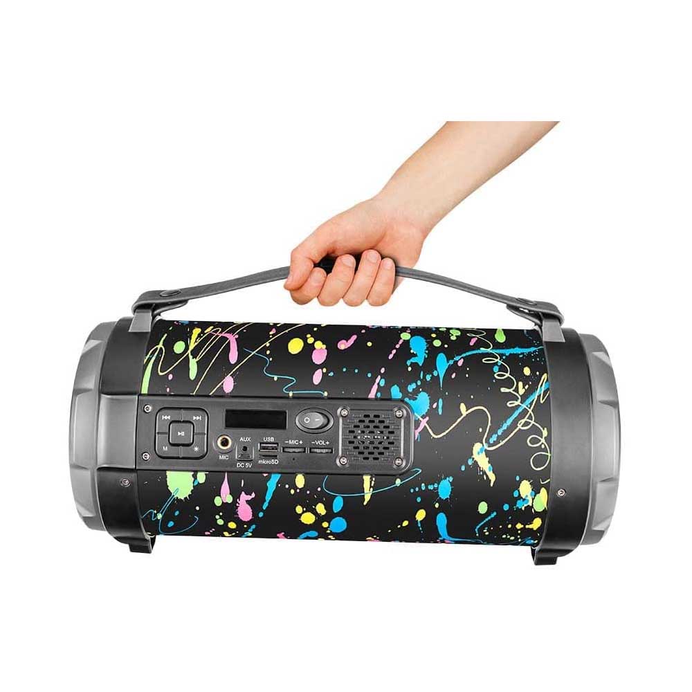 Caixa De Som Portátil Pulse Bazooka Paint Blast II 120w Bluetooth FM/AUX/SD/USB/P10 - SP362