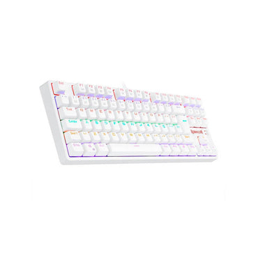 Teclado Gamer Mecânico Redragon Daksa Lunar Branco Rainbow Switch Blue - K576W-R (PT-BLUE) Truedata