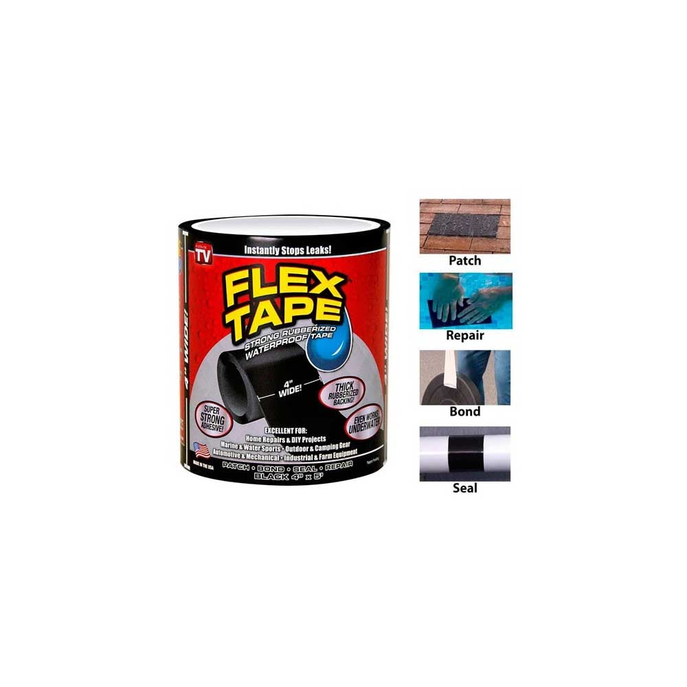 Fita Adesiva Para Reparos Flex Tape Preta