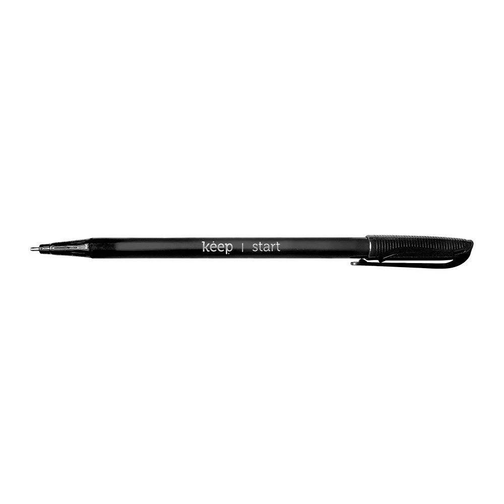 Caneta Esferográfica Ponta Média 1,0mm Preta Keep - EI093