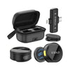Kit C/ 2 Microfones Sem Fio Magnético Lapela Tipo-C e Lightning aGold C/ Base e Redução de Ruído - MCF-38
