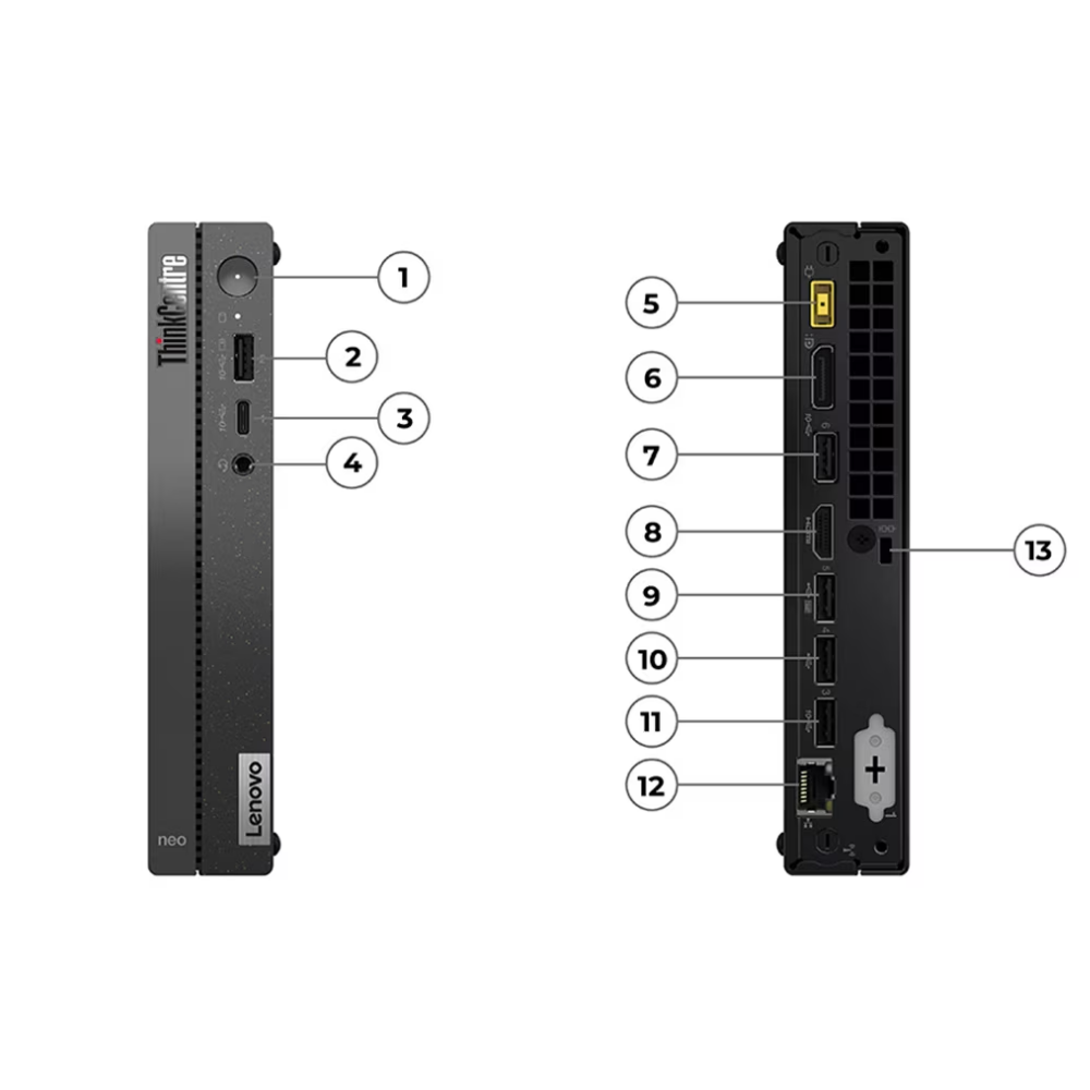 Mini Computador Lenovo ThinkCentre Neo 50Q Intel Core I5-13420H 8gb 256Gb Ssd Win11 Pro C/ Teclado e Mouse - 12LM0000BO