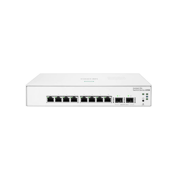 Switch 8 Portas HPE Aruba 1930 Gigabit 10/100/1000 + 2 Portas SFP Gerenciavel Instant On - JL680A