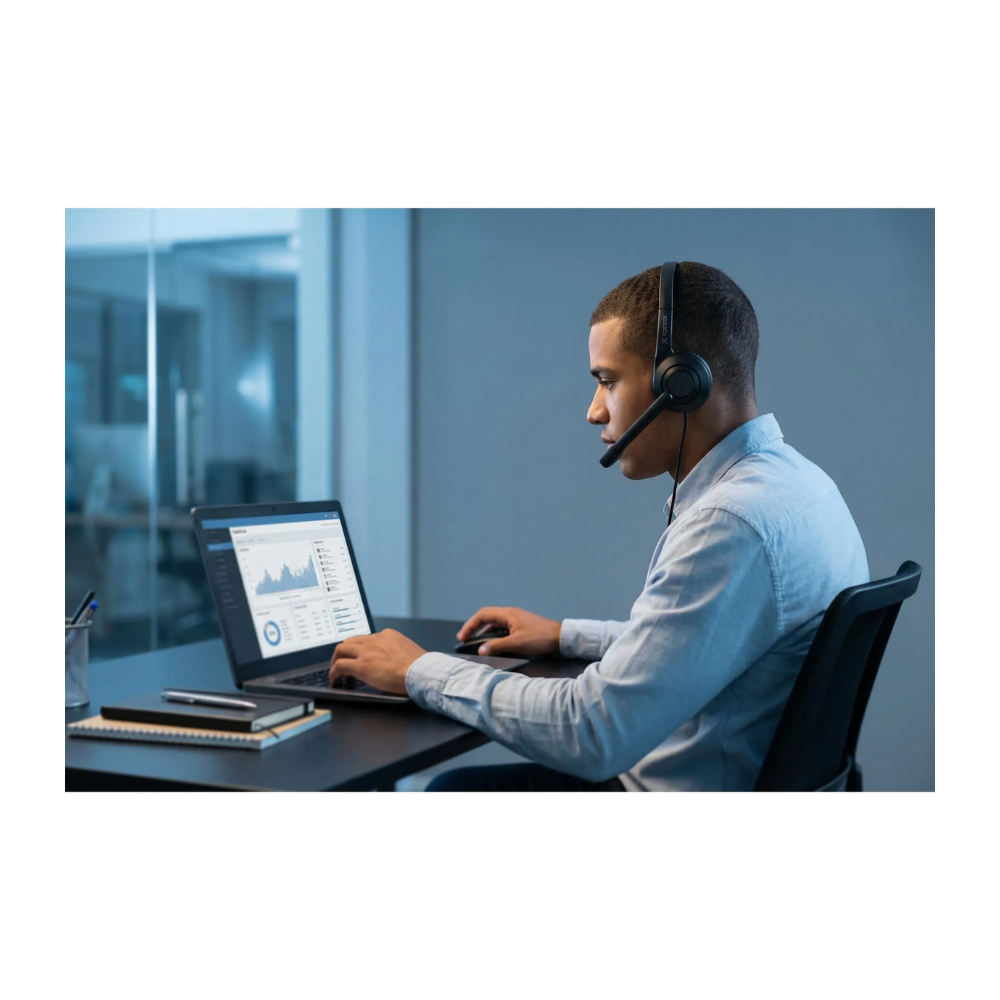 Headset Office Fortrek HBS102 USB Preto - 86949