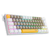 Teclado Gamer Mecânico Redragon Fizz Branco / Cinza / Amarelo RGB Switch Marrom - K617RGB-YL GY WT