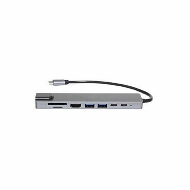 Adaptador Hub USB Tipo C 2 Portas Usb 2.0/3.0 + 2 Usb Tipo C + Leitor de Cartão SD /TF + HDMI + RJ45