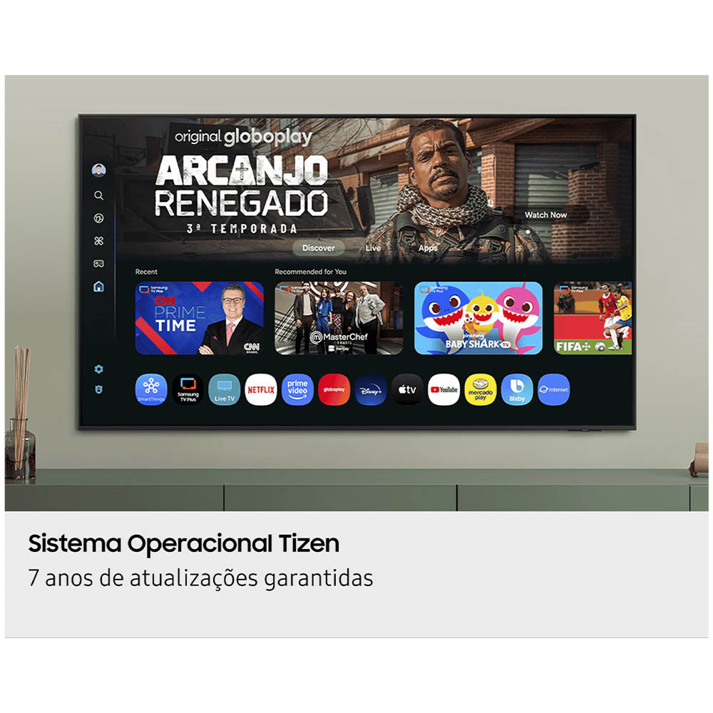 Smart TV Led Samsung 55" Crystal UHD 4K Wi-fi Bluetooth USB HDMI Gaming Hub Tizen OS - UN55U8100