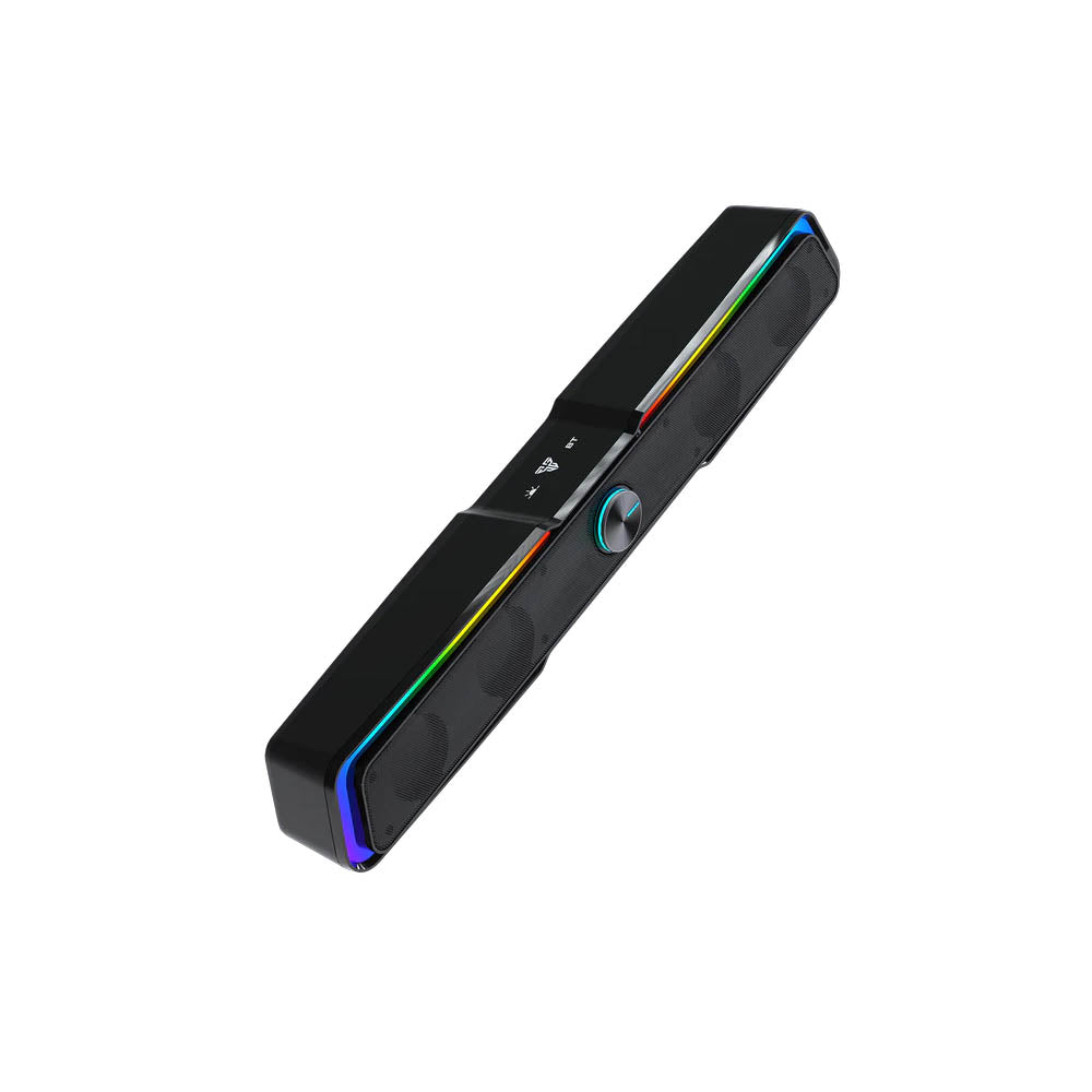 Caixa De Som Gamer Fantech Estéreo Beat Bar RGB Preta - GS305
