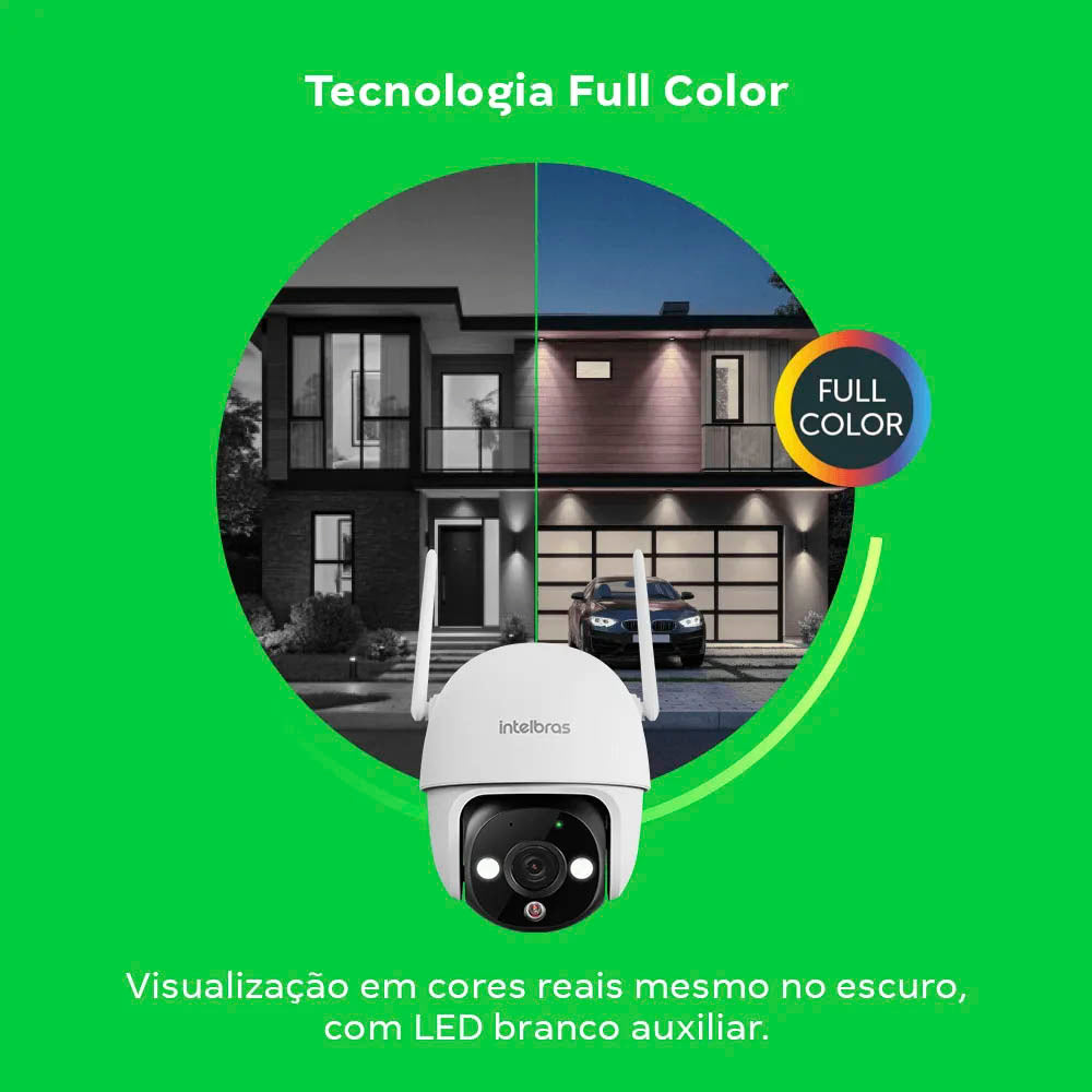 Câmera de Segurança Externa Wi-Fi Intelbras IM7S Full Color 1080p Angulo 360º C/ Cartão de Memória 32Gb Branca  - 459002