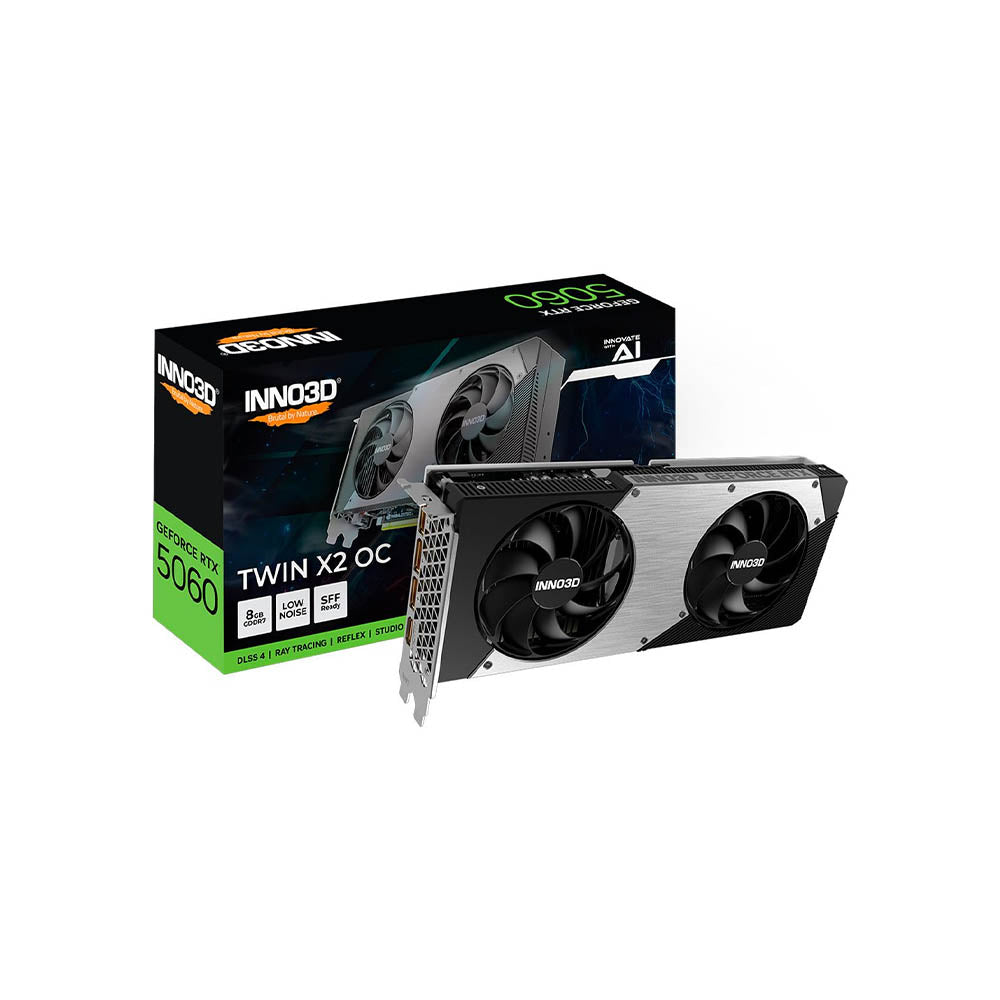 Placa De Video Inno3d Nvidia Geforce Twin X2 OC RTX 5060 8gb GDDR7 128bits 3x Displayport 1x Hdmi White - N50602-08D7X Truedata