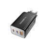Carregador De Parede com 2 Saídas Usb-C + 1 Saída USB-A  67W  Essager Preto - ECT67W-LJB01-Z