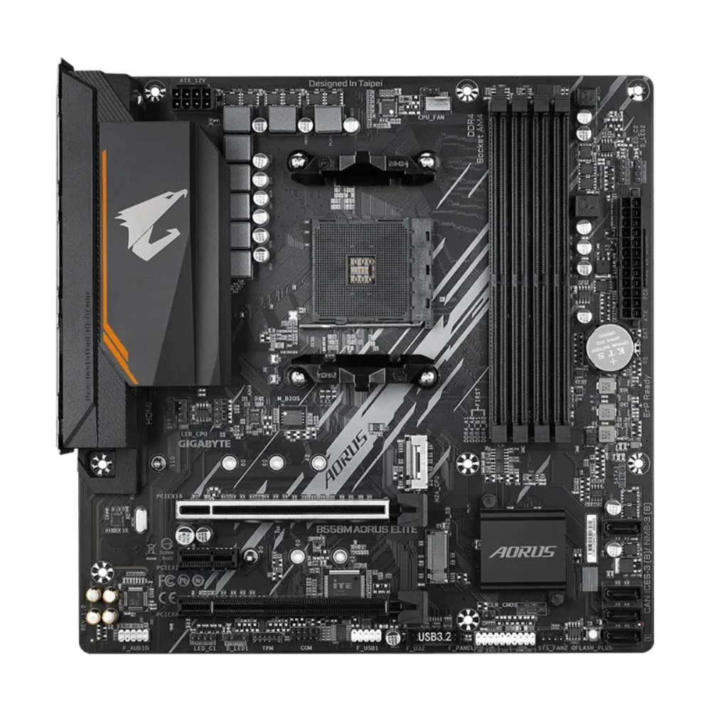 Placa Mae Gigabyte Aorus Elite B550M AMD AM4 Ddr4 Hdmi Dvi M.2 Usb 3.2