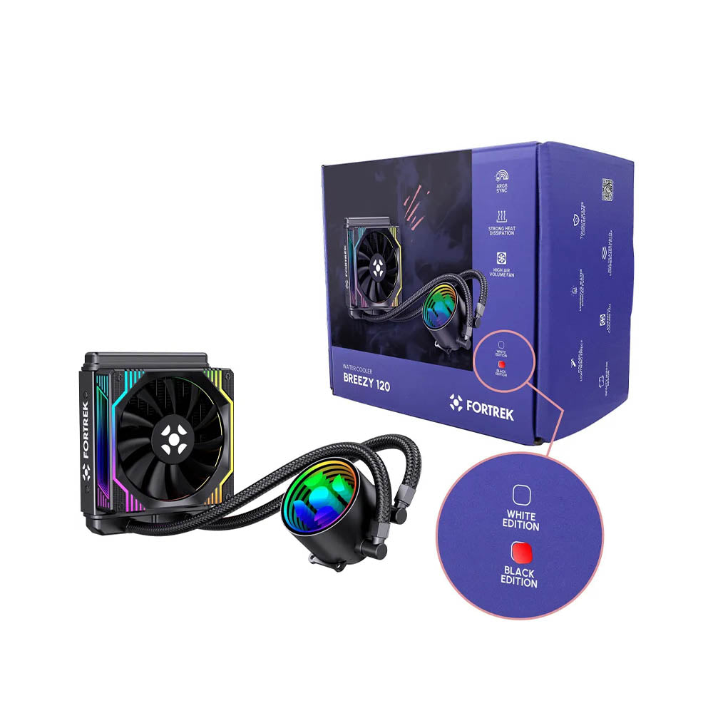 Water Cooler Fortrek Breezy Single Fan 120mm ARGB Sync (Intel/AMD) Preto - 84958