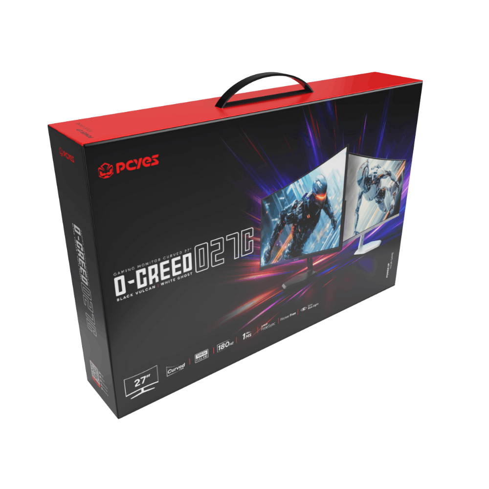 Monitor Gamer Curvo Led 27" Pols PCYes O-Creed  O27C Full HD VA 180Hz 1Ms Hdmi Displayport Branco - PMGO27C180WG