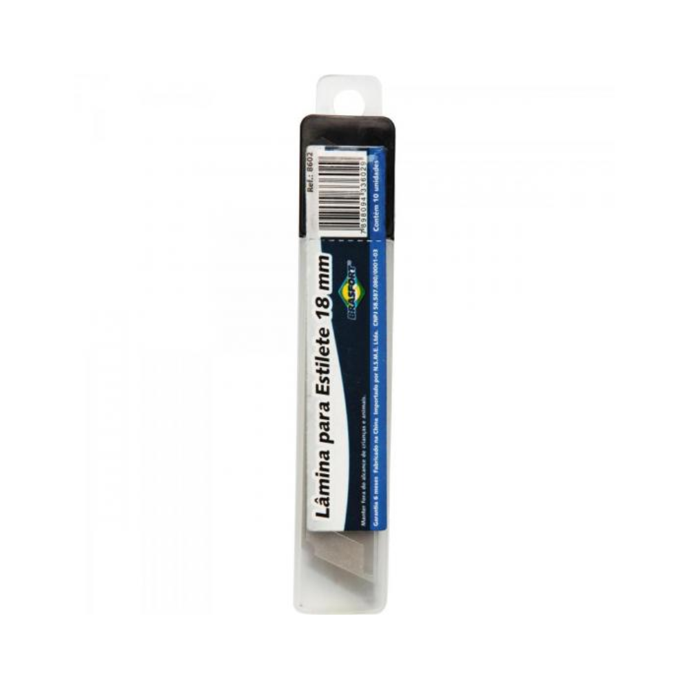 Lâmina para Estilete Brasfort 18mm (Kit C/10 unidades) - 58506