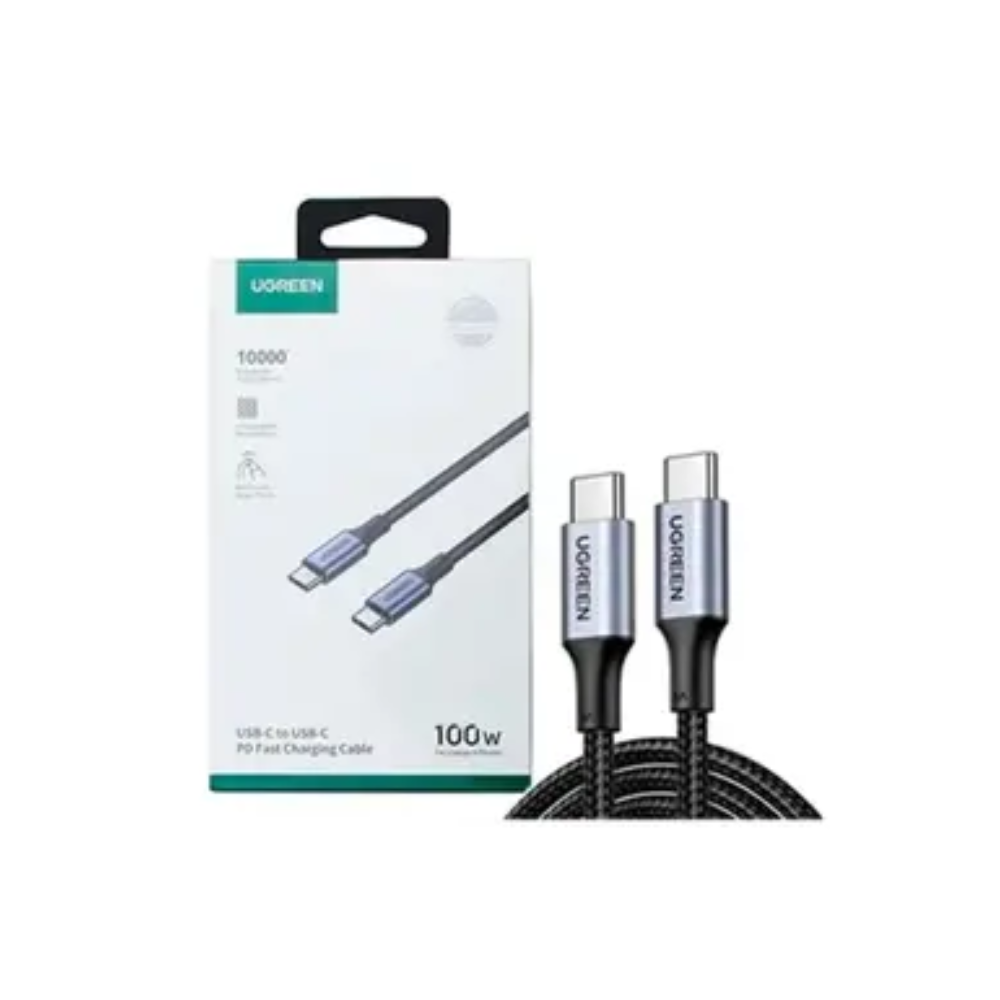 Cabo de Dados Usb Tipo C UGreen 100W 5A 2Mts Preto - US316