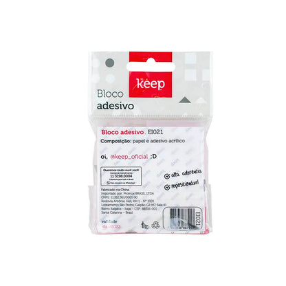 Bloco Adesivo 75x75mm Rosa 100 Folhas Keep - EI021